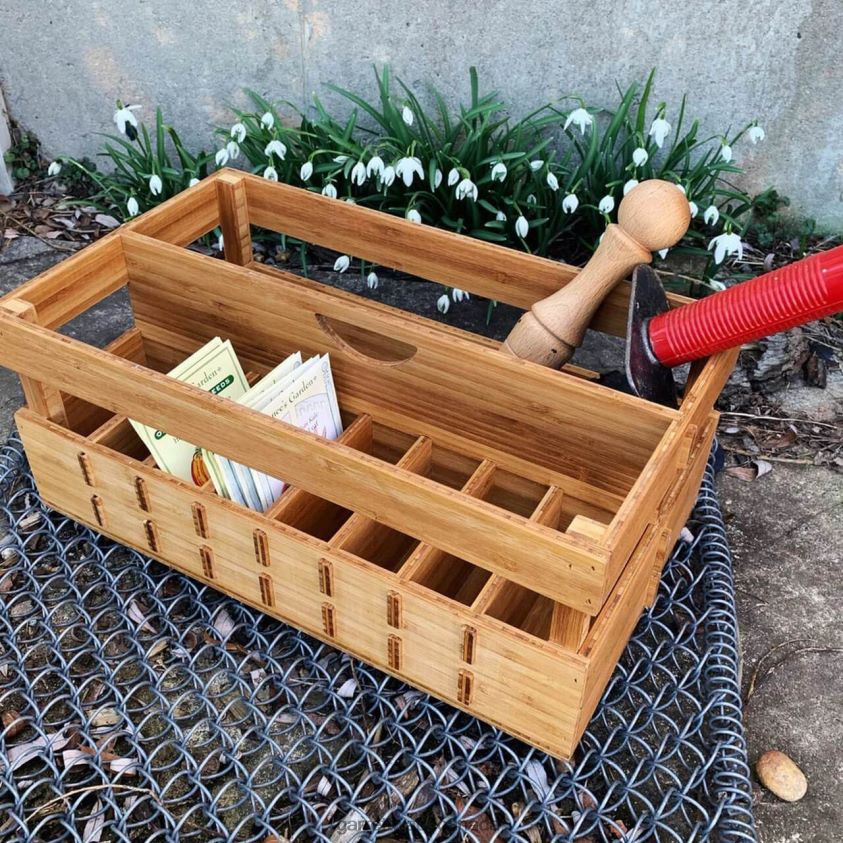 Garrett Wade Bamboo Tool Tote and Seed Organizer 8628N2167 Garden