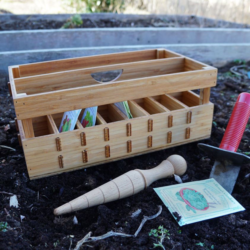 Garrett Wade Bamboo Tool Tote and Seed Organizer 8628N2167 Garden