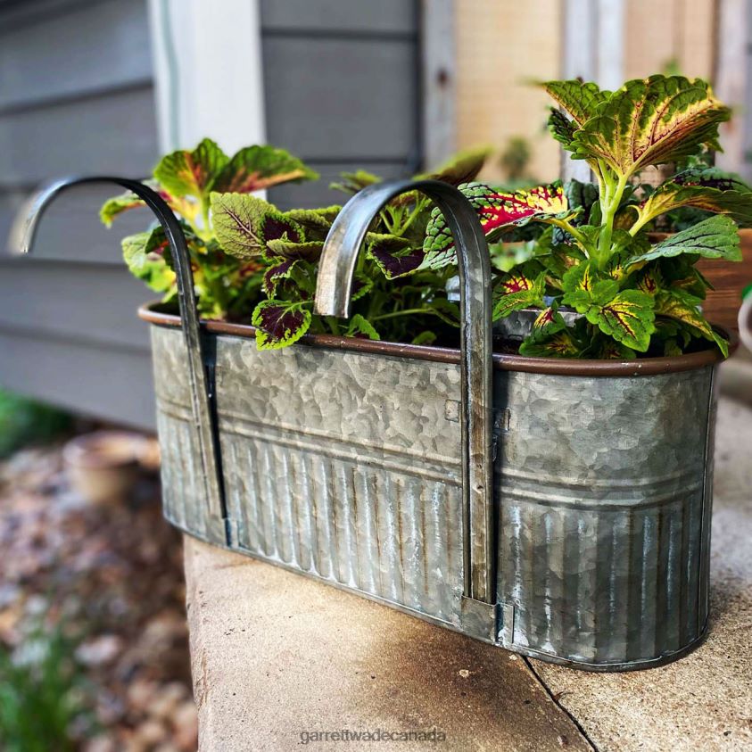 Garrett Wade Galvanized Hanging Metal Planter 8628N2176 Garden