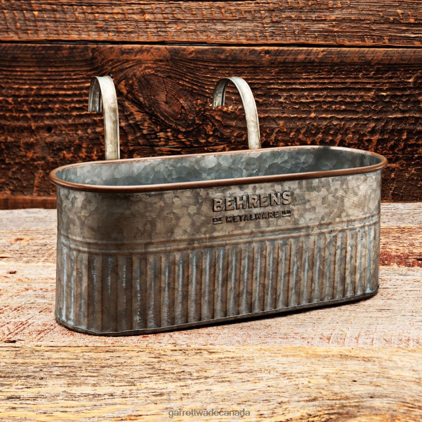 Garrett Wade Galvanized Hanging Metal Planter 8628N2176 Garden