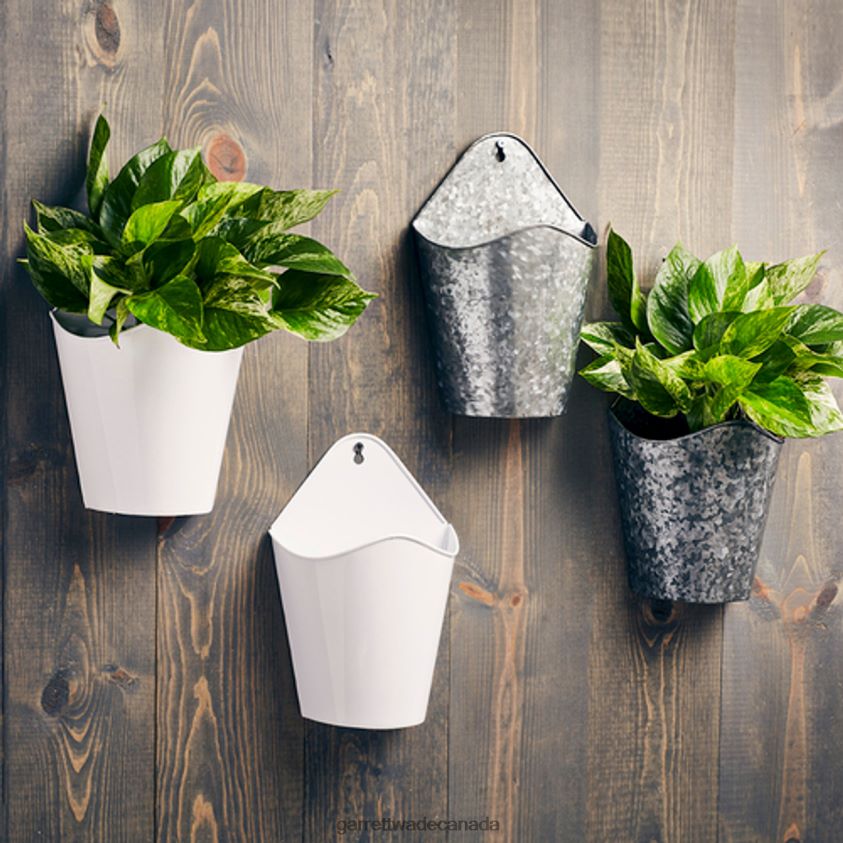 Garrett Wade Galvanized Steel Wall Hanging Planters 8628N2174 Garden