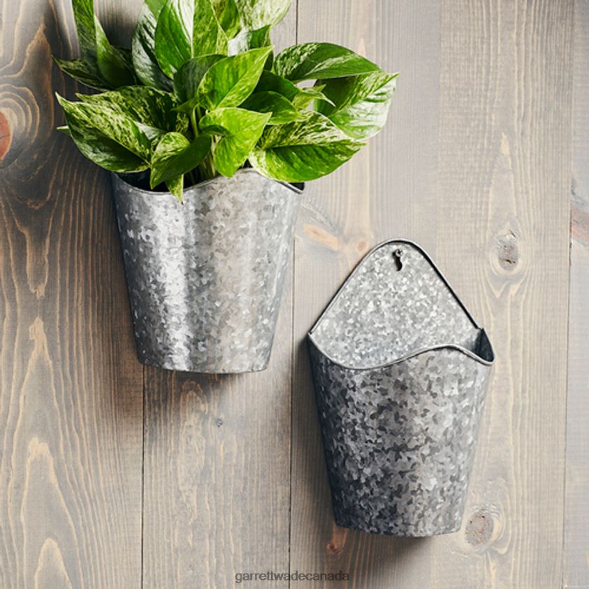 Garrett Wade Galvanized Steel Wall Hanging Planters 8628N2174 Garden