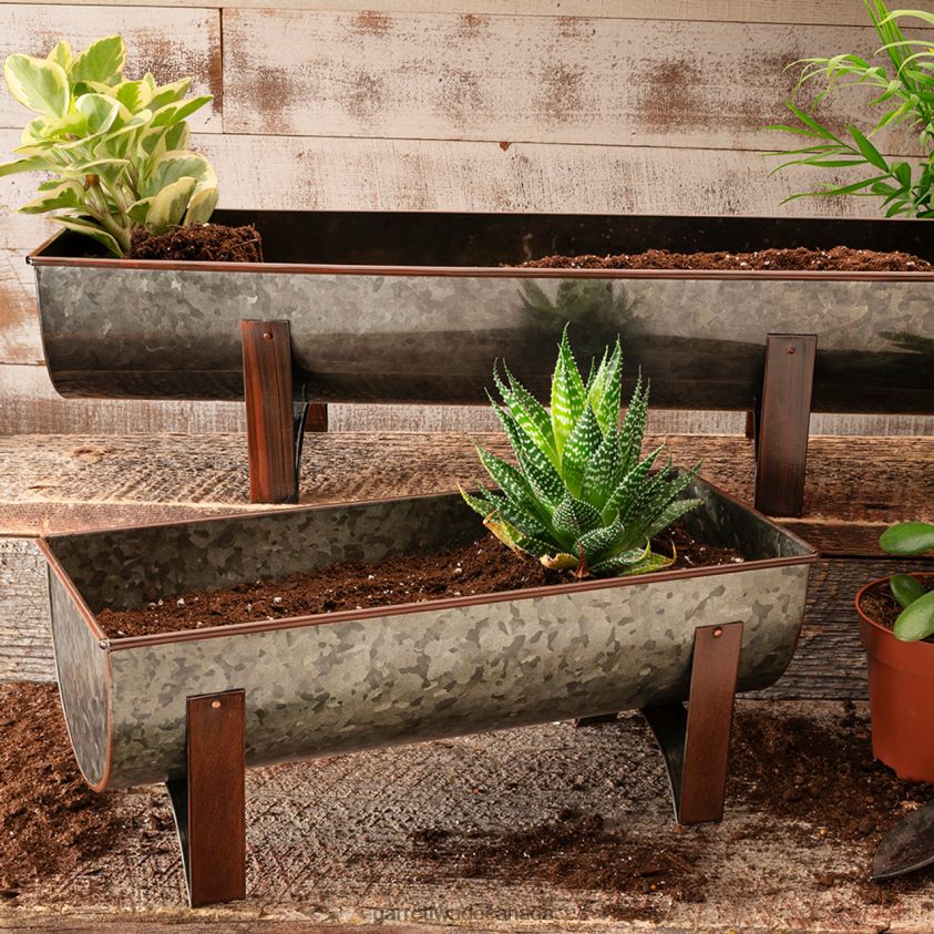 Garrett Wade Galvanized Steel Window Planters 8628N2163 Garden