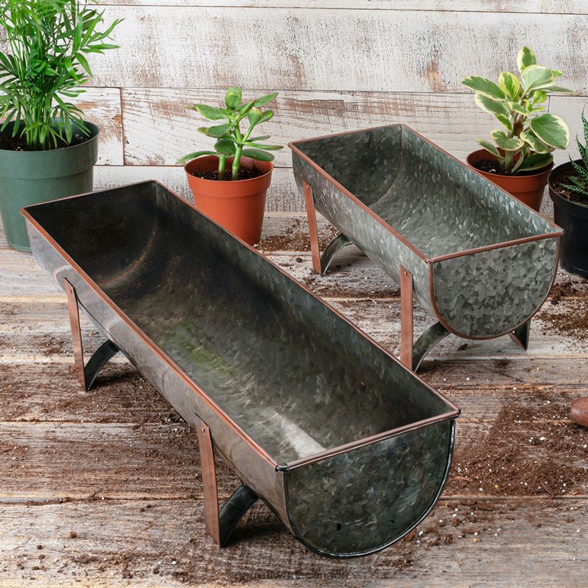 Garrett Wade Galvanized Steel Window Planters 8628N2163 Garden