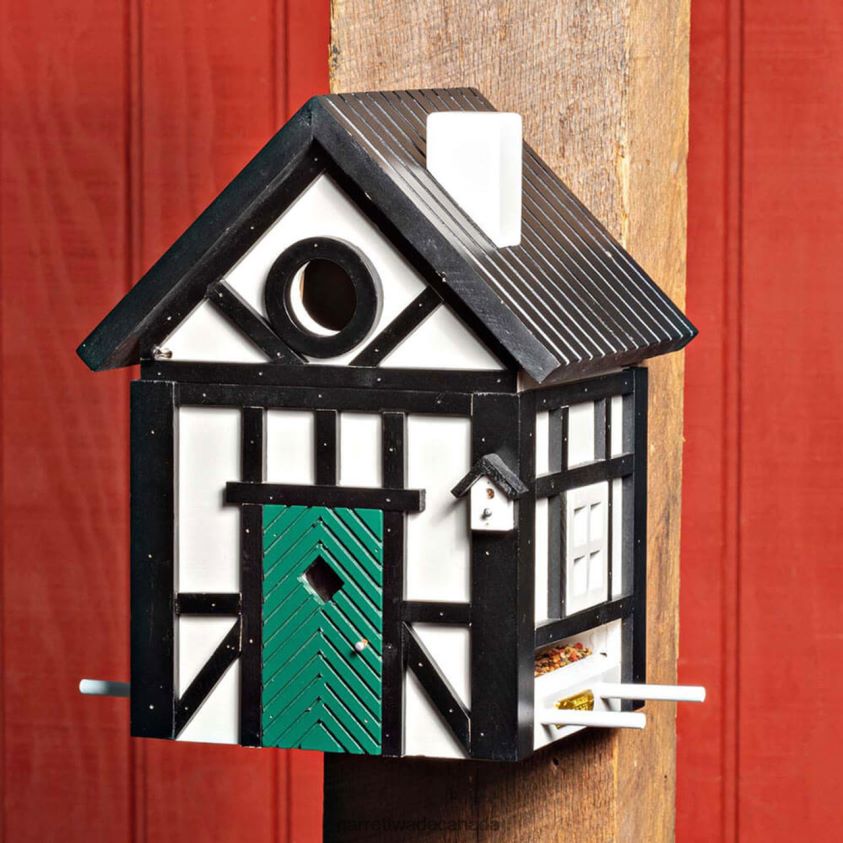 Garrett Wade Half-Timber Birdhouse & Bird Feeder 8628N2185 Garden