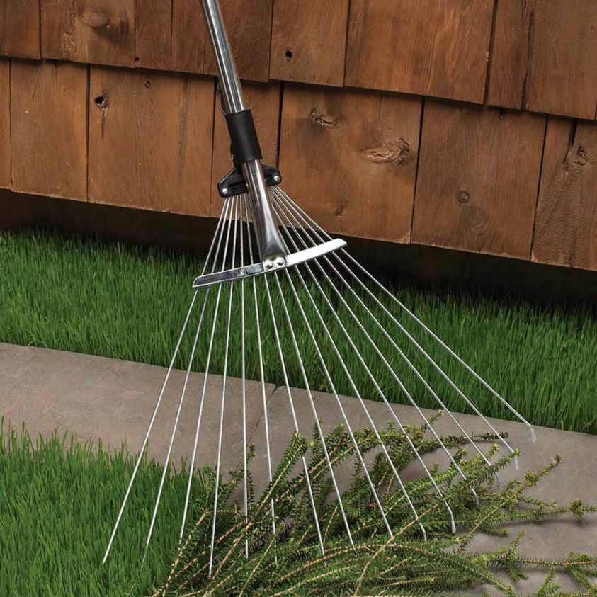 Garrett Wade Collapsing Garden and Leaf Rake with Extendable Handle 8628N2196 Garden