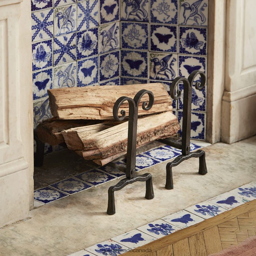 Garrett Wade Pair of Cast Iron Fireplace Andirons 8628N2970 Home & Kitchen