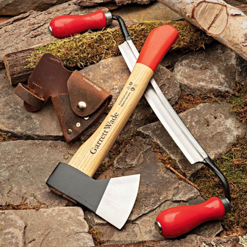 Garrett Wade Homestead Building Pair - Mini Camp Hatchet & Drawknife 8628N2292 Outdoor