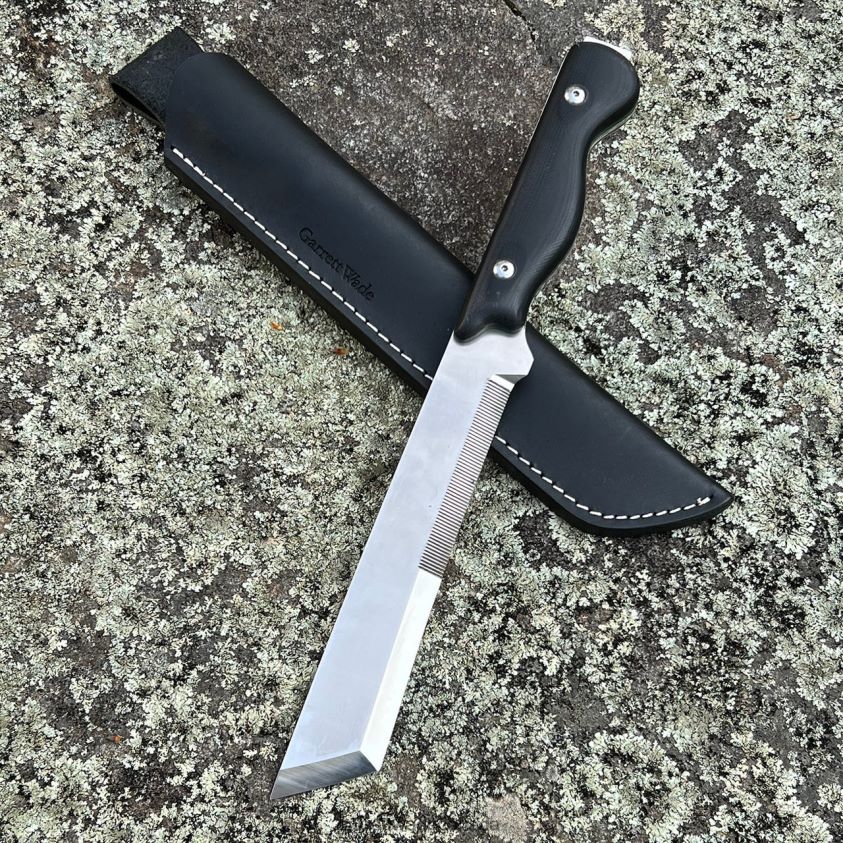 Garrett Wade Bushcraft Chisel Knife - G10 Handle and Leather Sheath 8628N2322 Outdoor