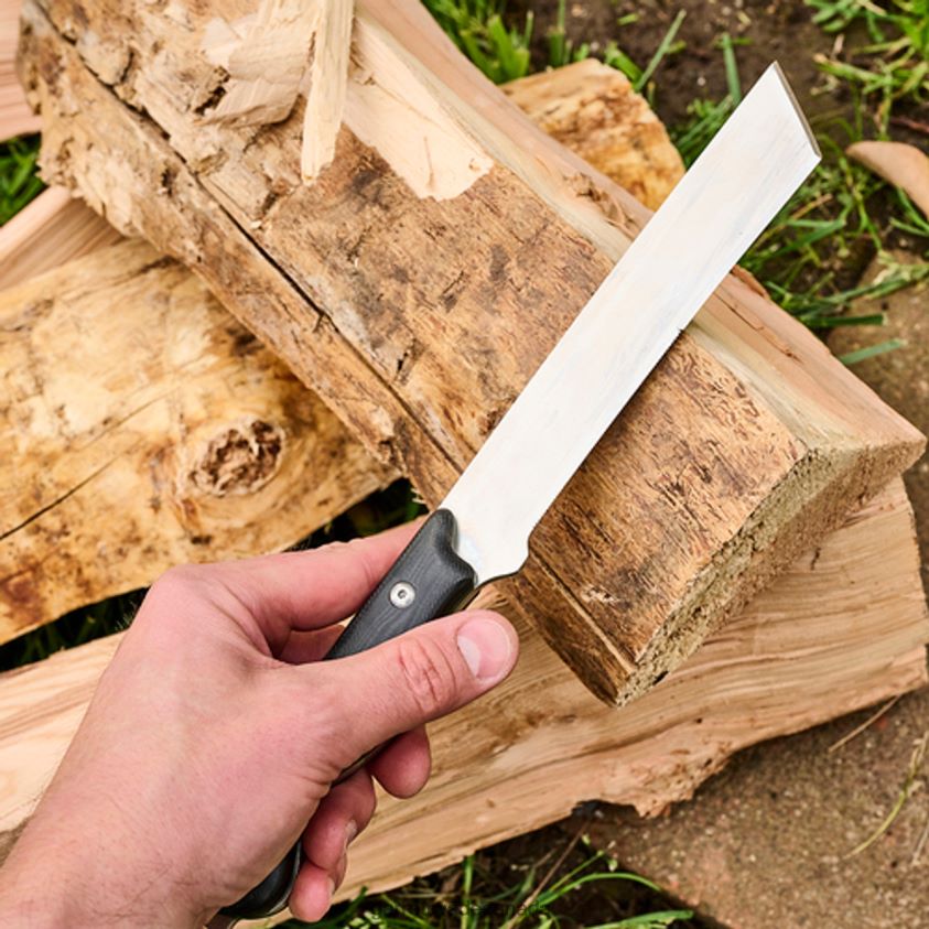 Garrett Wade Bushcraft Chisel Knife - G10 Handle and Leather Sheath 8628N2322 Outdoor