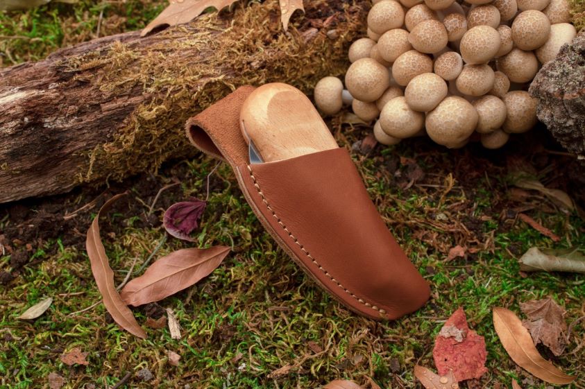 Garrett Wade Mushroom-Harvesting Folding Knife with Sheath 8628N2398 Outdoor