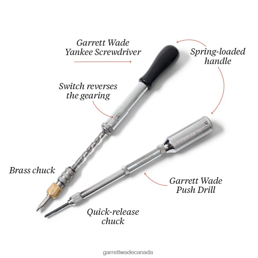 Garrett Wade Push Drill & Yankee Screwdriver Set 8628N2461 Workshop