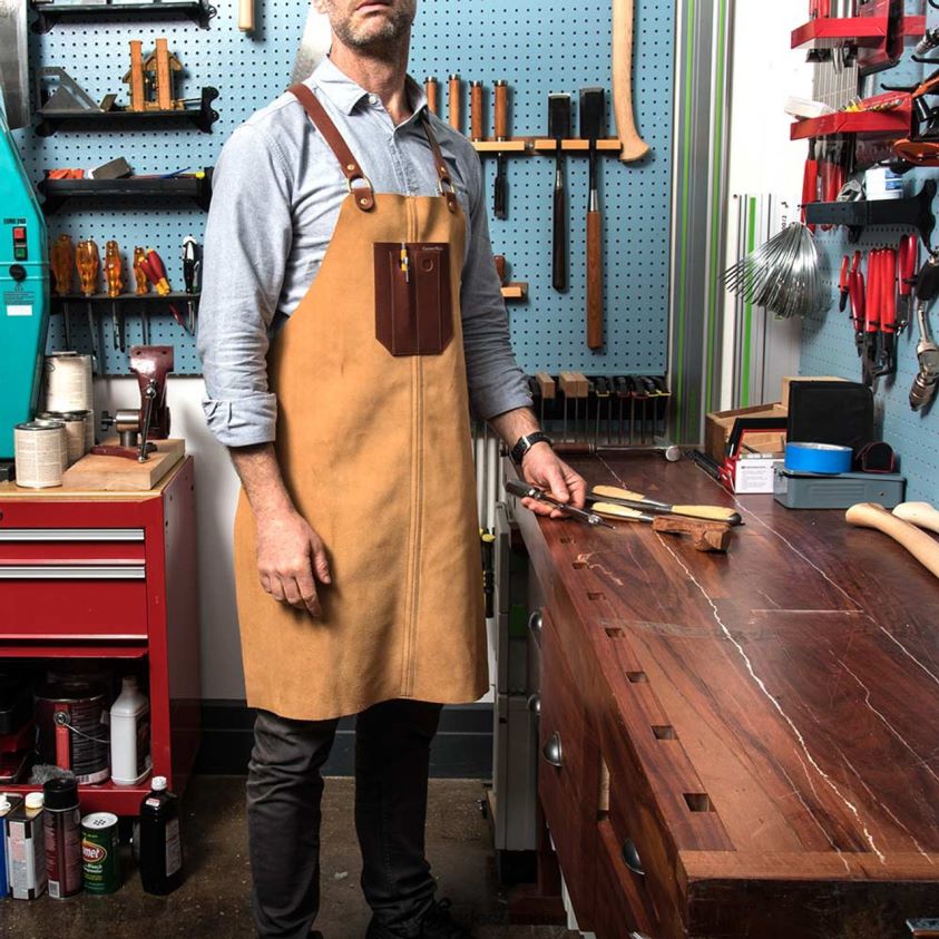 Garrett Wade Full Suede Shop Apron 8628N2520 Workshop